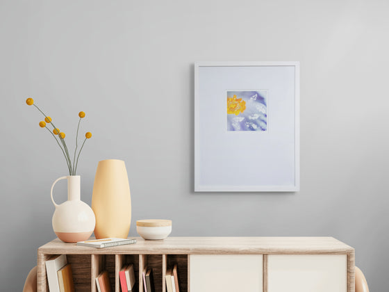 Quivering Orange | Framed Mixed Media Artwork